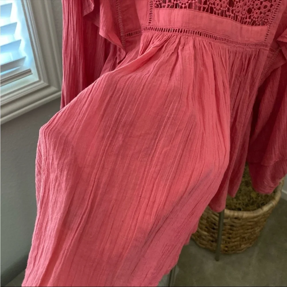 Free People | Balloon Long Sleeve Peasant Blouse - Rose Pink